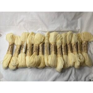 14 Vtg Brunswick 100% Virgin Wool Skein 40 Yd Needlepoint Tapestry White 1700